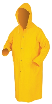 CLASSIC (.35MM) - PVC/Polyester Garments, .35mm, PVC/Poly, 49" Coat W/Detached Hood, Yellow