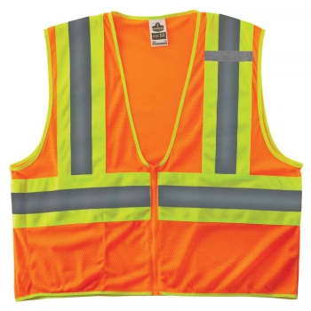 8229Z L/XL Orange Class 2 Economy Two-Tone Vest - Zipper