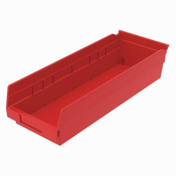 Akro-Mils® 30138RED Shelf Bin, 17-7/8 in L x 6-5/8 in W x 4 in H, 176 cu-in, Red