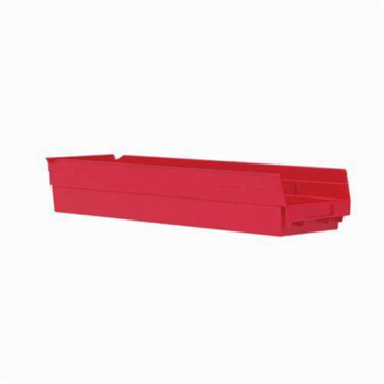 Akro-Mils® 30164RED Shelf Bin, 23-5/8 in L x 6-5/8 in W x 4 in H, 321 cu-in, Red