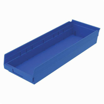 Akro-Mils® 30184BLUE Shelf Bin, 23-5/8 in L x 8-3/8 in W x 4 in H, 346 cu-in, Blue