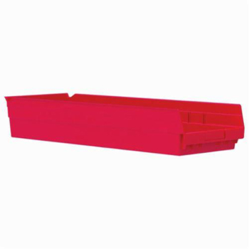 Akro-Mils® 30184RED Shelf Bin, 23-5/8 in L x 8-3/8 in W x 4 in H, 346 cu-in, Red