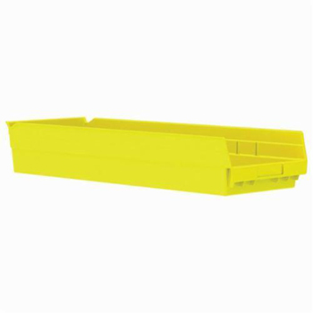 Akro-Mils® 30184YELLO Shelf Bin, 23-5/8 in L x 8-3/8 in W x 4 in H, 346 cu-in, Yellow