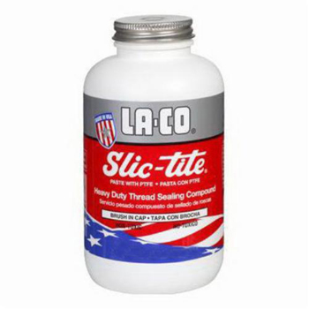LA-CO® Slic-Tite® Heavy Duty Pipe Thread Sealant, 1/2 pt Brush Top Can, Paste, White, 1.48