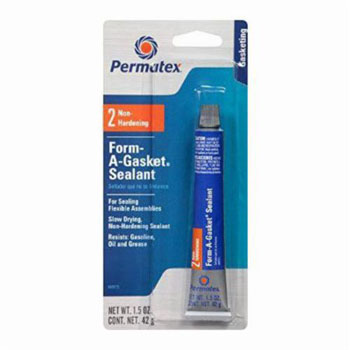 Permatex® Form-A-Gasket® #2 Flexible Cure Slow Dry Gasket Sealant, 1.5 oz Tube, Liquid/Paste, Reddish Golden Brown, 1.5