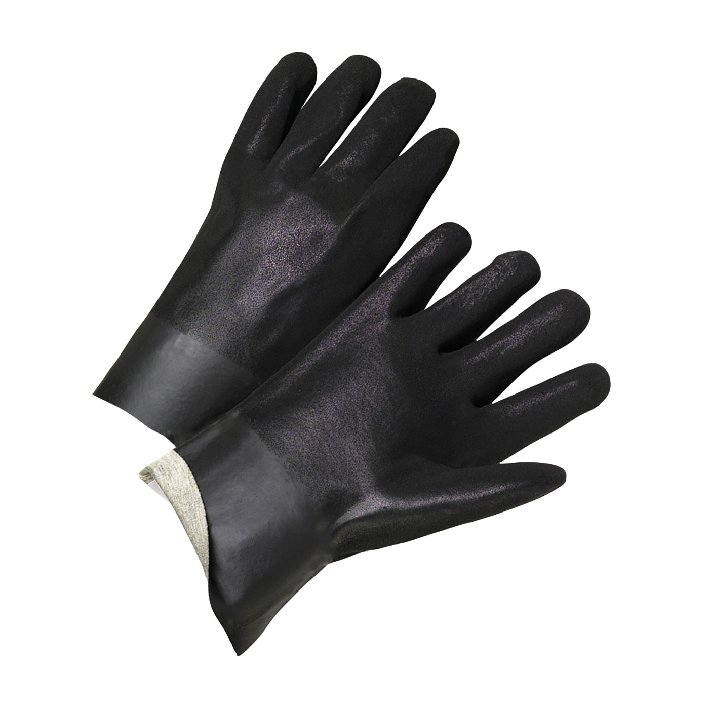 PVC Dipped Glove with Interlock Liner and Rough Sandy Finish - 10" Length