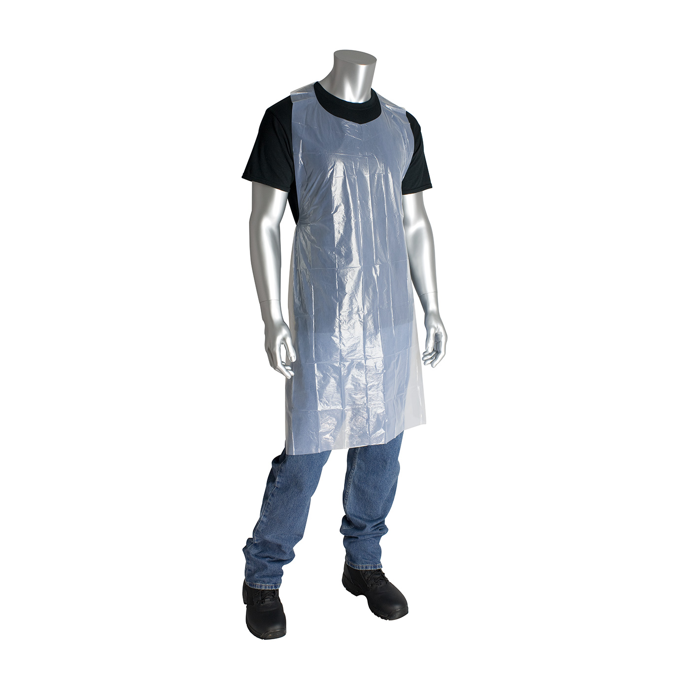 APRONS WHT POLY 1 MIL LW EMBOSSED 28IN