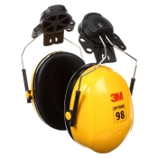 3M PELTOR Optime 98 Earmuffs, H9P3E, Hard Hat Attached, 10 pairs per case