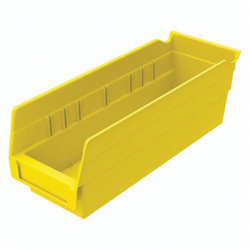 Akro-Mils&reg; 30120YELLO Shelf Bin, 11-5/8 in L x 4-1/8 in W x 4 in H, 78 cu-in, Yellow