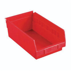 Akro-Mils&reg; 30130RED Shelf Bin, 11-5/8 in L x 6-5/8 in W x 4 in H, 128 cu-in, Red