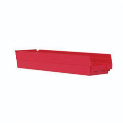 Akro-Mils&reg; 30164RED Shelf Bin, 23-5/8 in L x 6-5/8 in W x 4 in H, 321 cu-in, Red