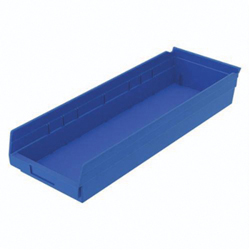 Akro-Mils&reg; 30184BLUE Shelf Bin, 23-5/8 in L x 8-3/8 in W x 4 in H, 346 cu-in, Blue